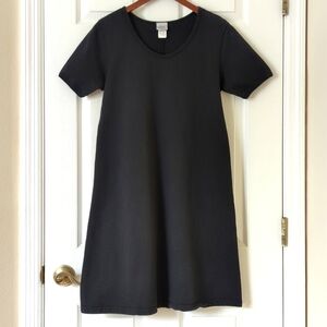 Silver Wear 80's Vintage Classic Short Sleeve Mini T-shirt Shift Dress Black M
